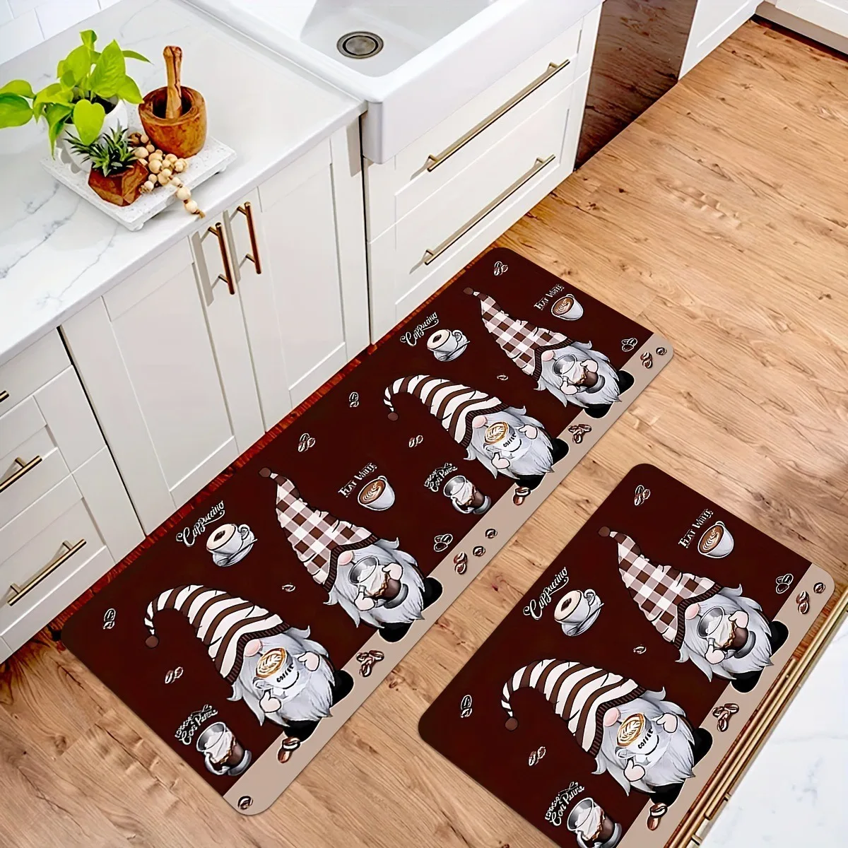 Diatom mud kitchen floor mat non-slip dirty household long strip two-piece set absorbent oil easy to clean