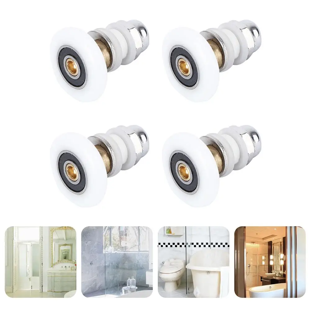 4 Pcs Glass Sliding Door Pulley Shower Rollers Replacement Pulleys Part Runners Component