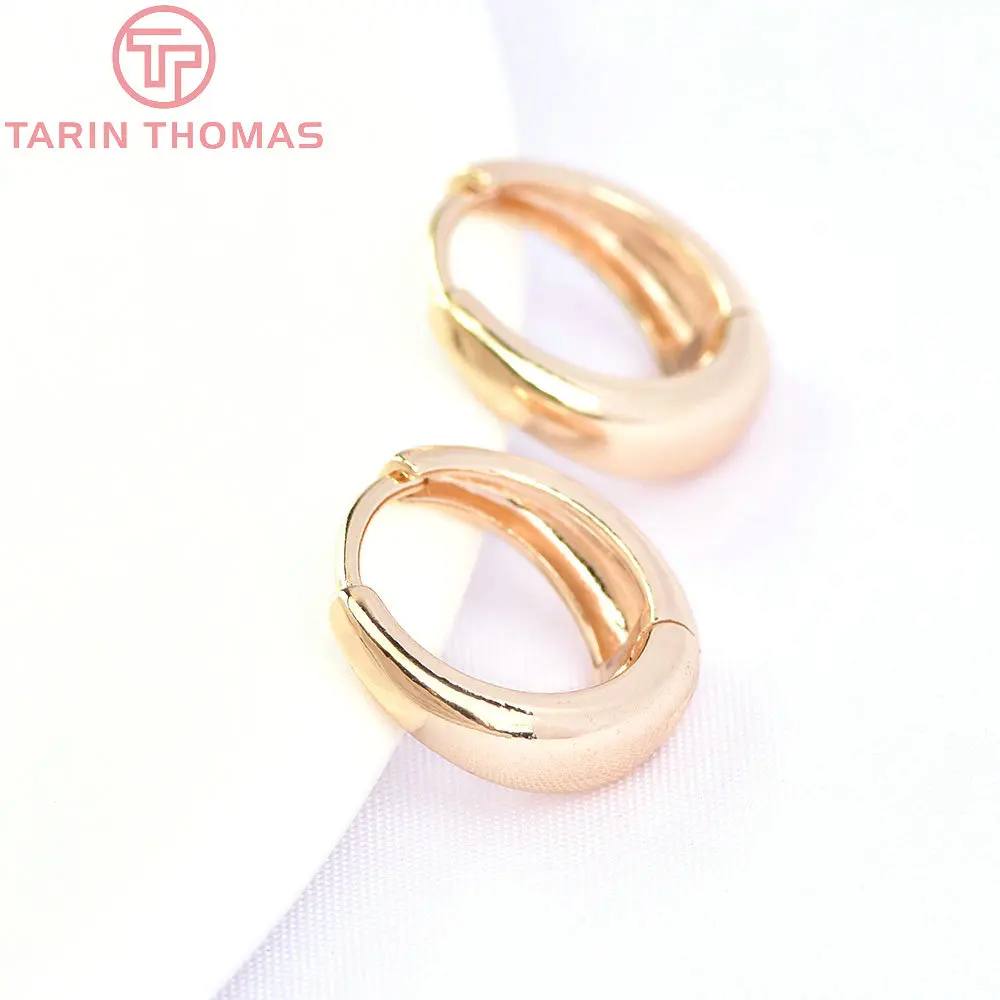 (342) 6PCS 16MM Breite 3,5MM 24K Gold Farbe Messing Runde Ohrring Hoop Ohrring Verschluss Hohe Qualität DIY Schmuck Machen Erkenntnisse – Detail 16