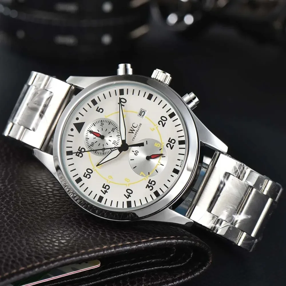 Business Hot 2024 Quartz Watches for Men Leather Strap Chronograph Daily Waterproof Automatic Date AAA Male Clocks Free Shipping