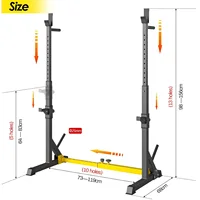 Support de Squat réglable, support de presse de banc, support d'haltères multifonction, salle de sport à domicile, jusqu'à 250 kg 2