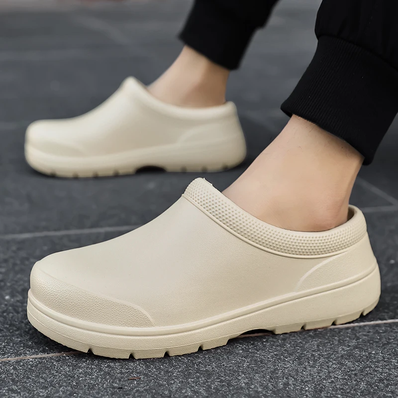 Soft Slippers Anti Slip Sandals Men Women EVA Chef Shoes Non-slip Waterproof Oil-proof Shoes Comfortable Workers Slippers Outdoor Fishing