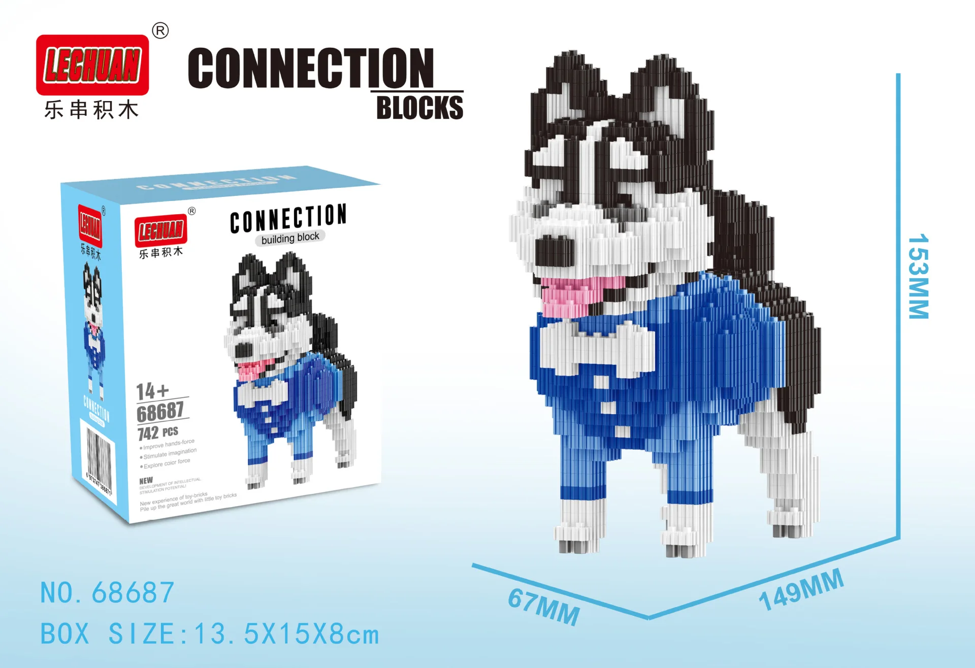 Linkgo Connection Bausteine Kreuzkleid Haustier Katze Hund Zusammengebaut Corgi Bulldog Mini Micro Brick Figuren Kinderspielzeug für Kinder – Detail 20