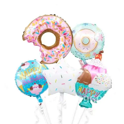 

Summer Hot Ice Cream Candy Donuts Foil Balloons Birthday Decorations Big Size Air Balls Kids Gift Toys Helium Globos Baby Shower