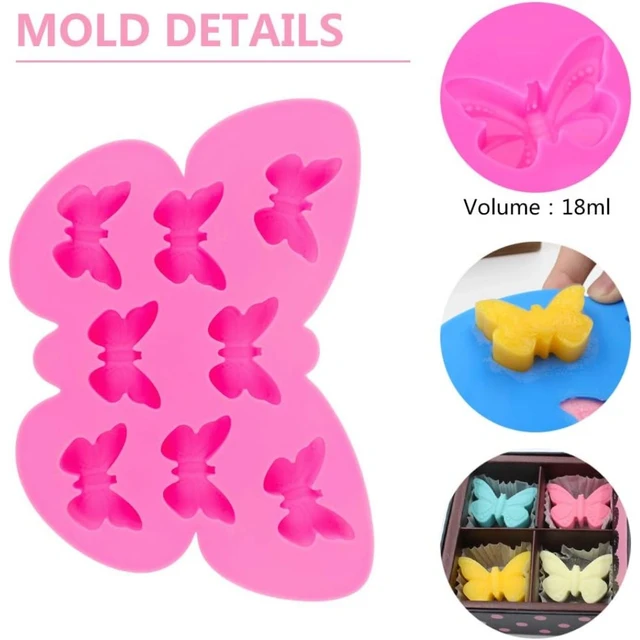 Silicone Butterfly Shape Ice Cube Tray Silicone Wax Melt Molds Chocolate  Candy Baking Molds, Non-Stick Chocolate Soap Pudding - AliExpress