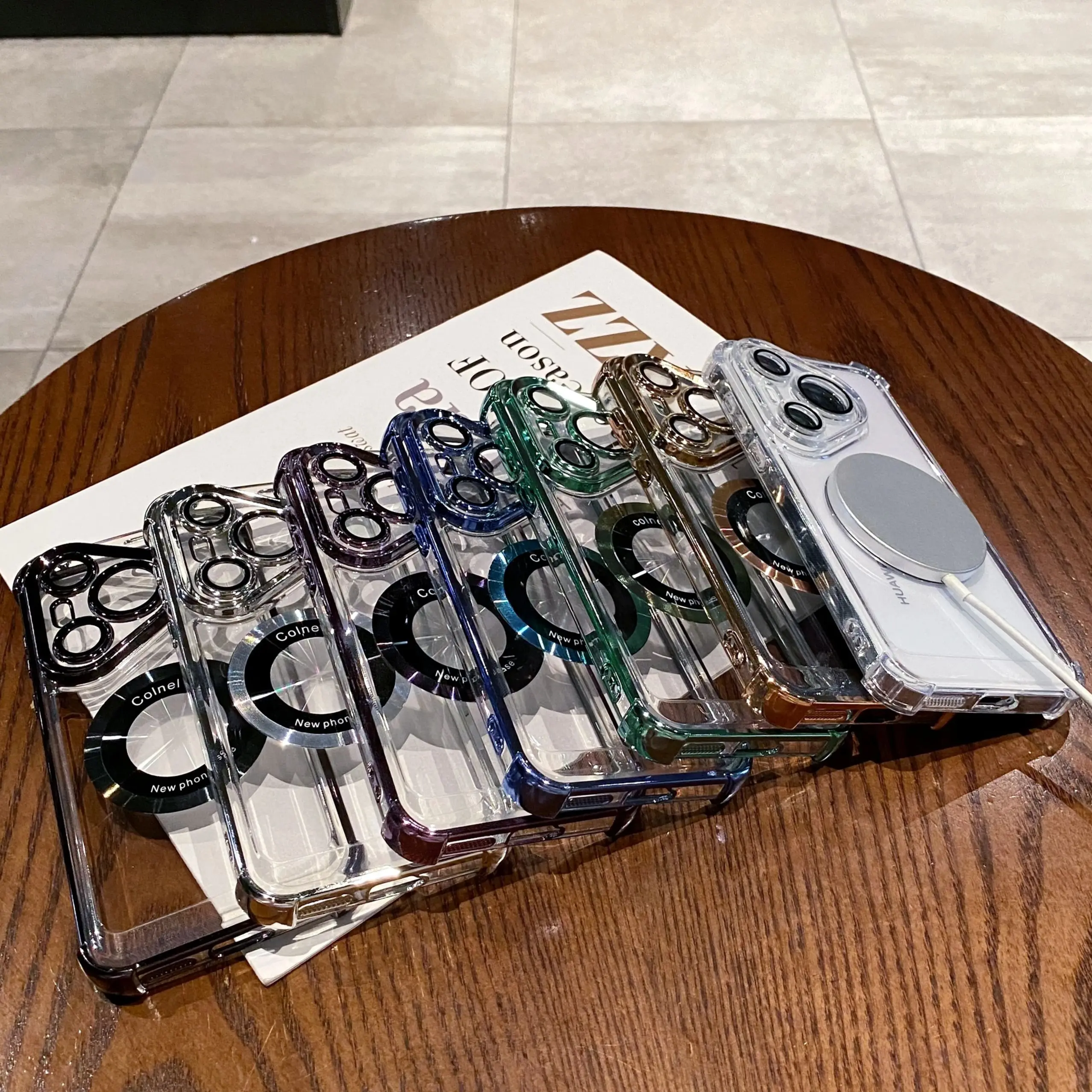 Clear Shockproof Magnetic MagSafe-Compatible Case with Glass Lens Hard Cover
