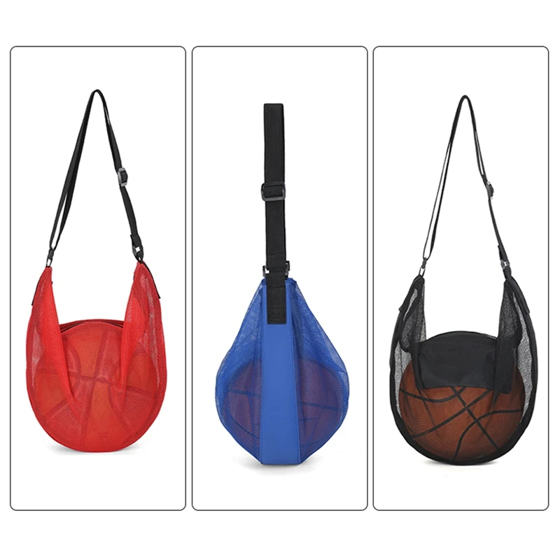Adjustable Belts Shoulder Bag Portable Full Mesh Storage Backpack Basketball Volleyball Football Ball Bags Organizers Pouch New