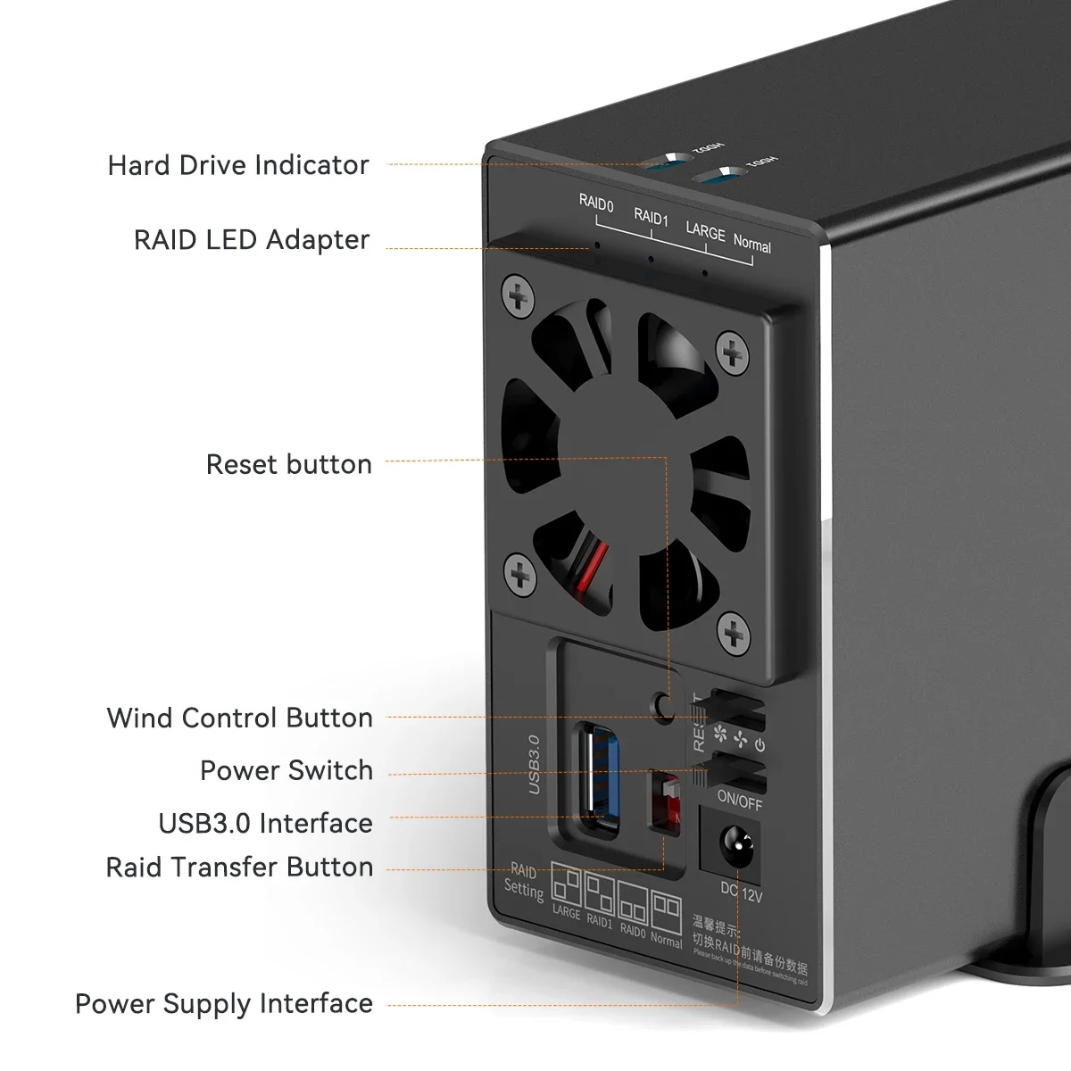 Maiwo-dual Bay Docking Station Disco Rígido Externo Gabinete de Disco Rígido Usb 3.0 até 5gbps 40tb Capacidade Case 3.5 Sata Raid Hdd - Imagem 4