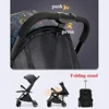 One Click Folding Baby Stroller Can Sit & Lying Foldable Portable Lightweight Baby Strolling Cart Large Space Adjustable Backset 4