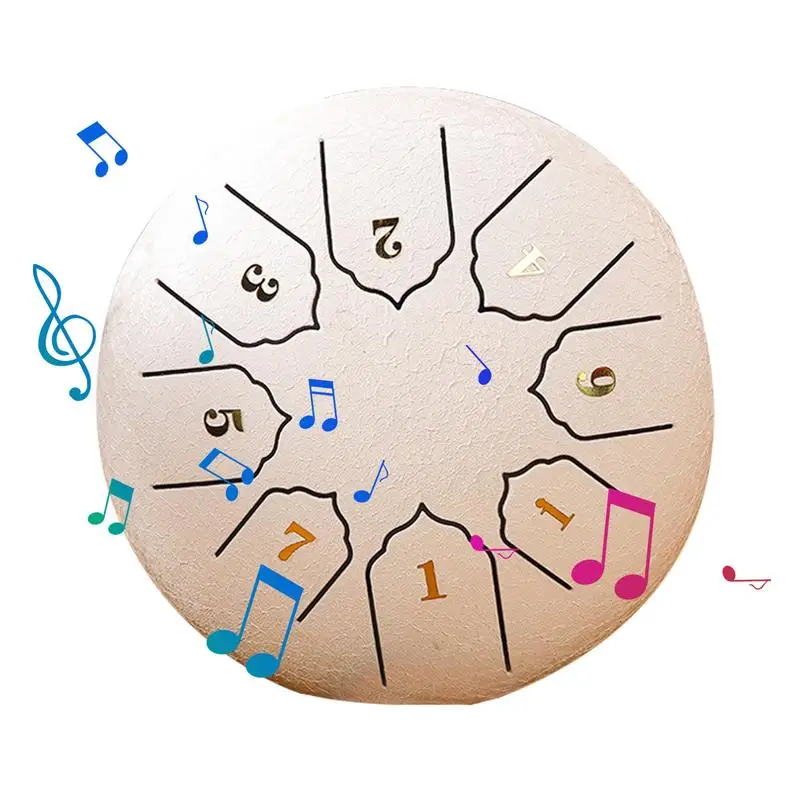 

Мини-барабан для языка, 6-дюймовый стальной музыкальный инструмент для начинающих с барабаном для языка с музыкальным листом и