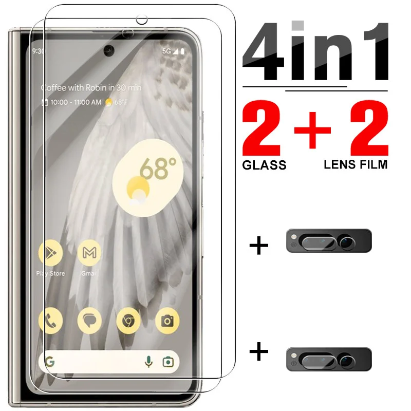 Vetro Temperato 4 In1 Per Google Pixel Fold Screen Protector Per Google Goo Gle Pixel Fold Pixelfold 5G Pellicole Per Obiettivi Della Fotocamera Da 7.