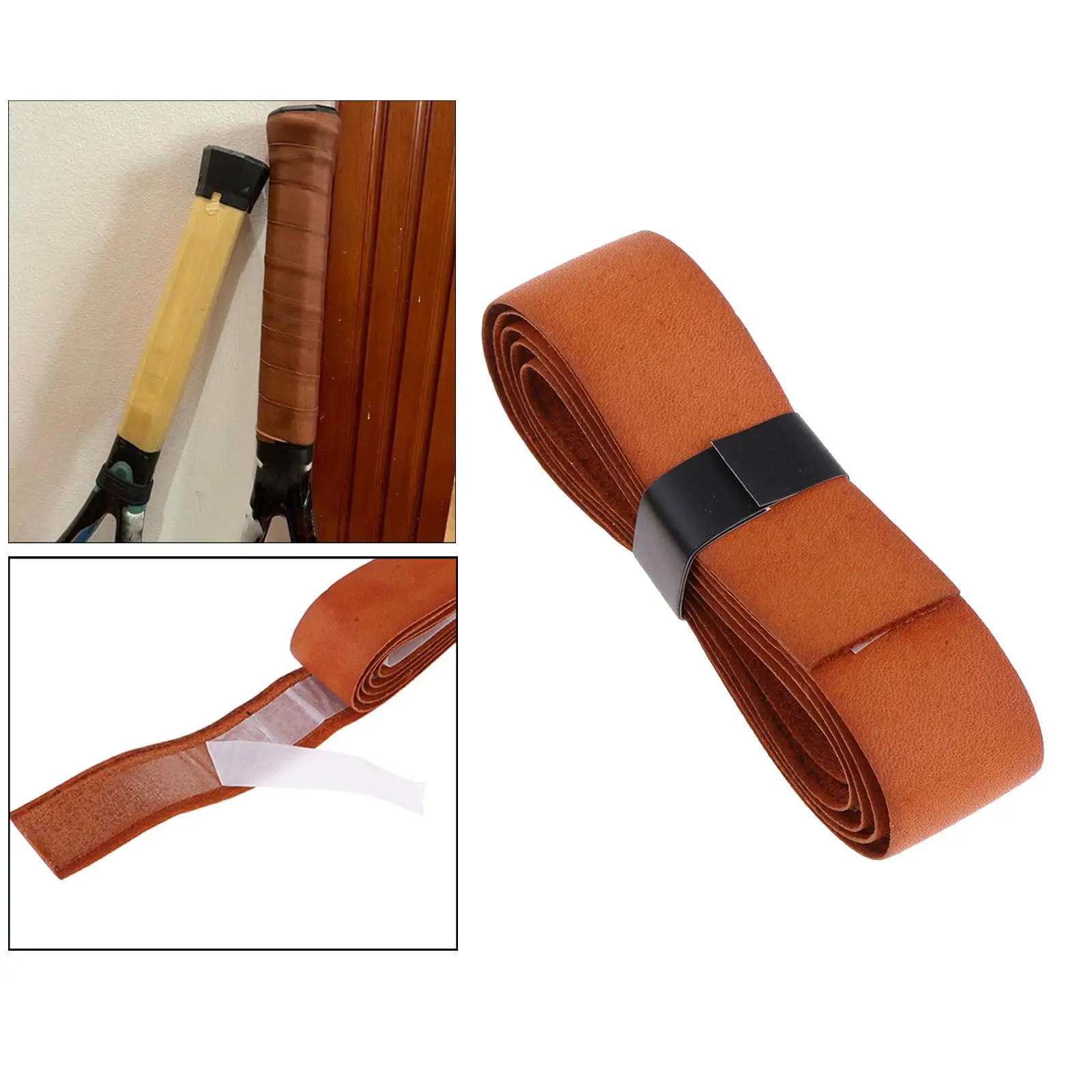 Tennis Badminton Racket Overgrips for Anti- and Absorbent Leather Grip, Brown