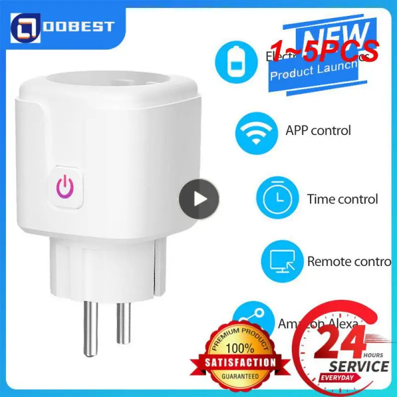 

1~5PCS Smart WiFi Plug Adaptor 16A Remote Voice Control Power Monitor Socket Outlet Timing Function work with Alexa Home