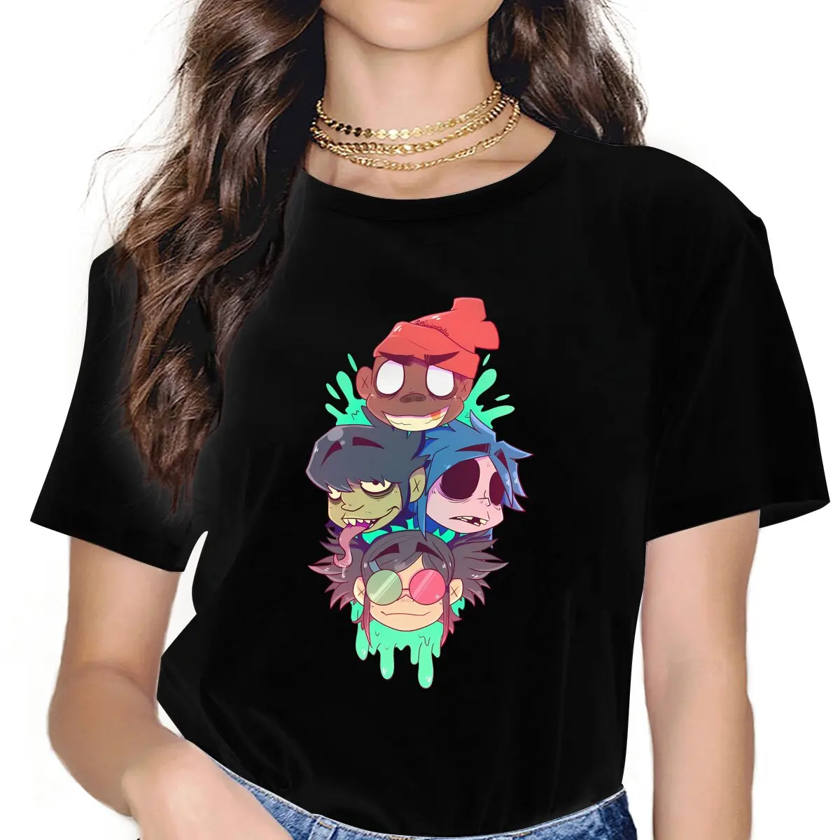 

Band Gorillaz Cinco De Mayo Tshirt Homme Women's Clothes Unisex Polyester Blusas T Shirt For Women