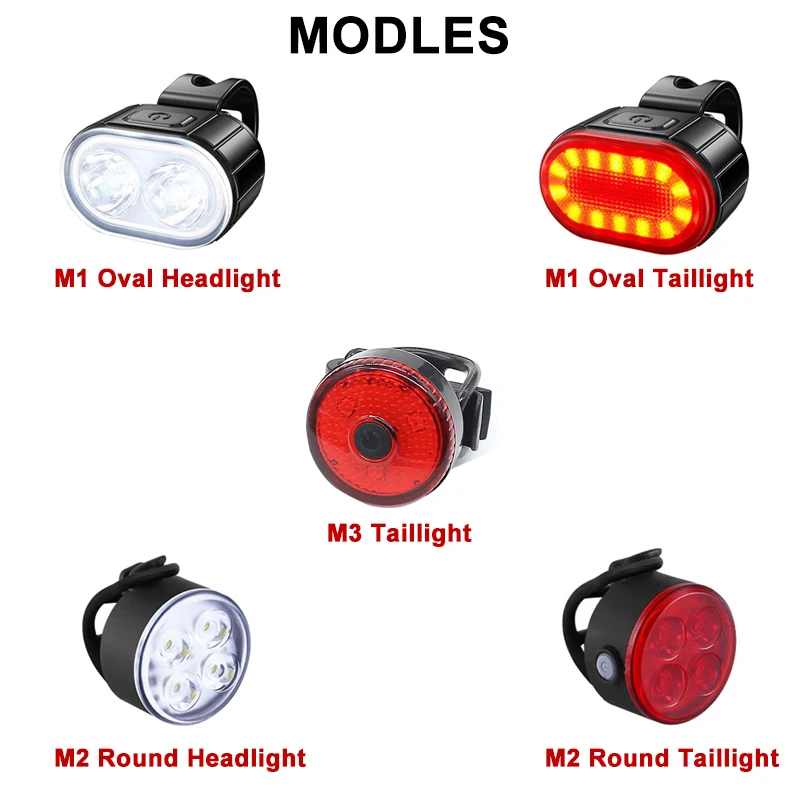 BUCKLOS LED Bicycle Front and Rear Lighting Set