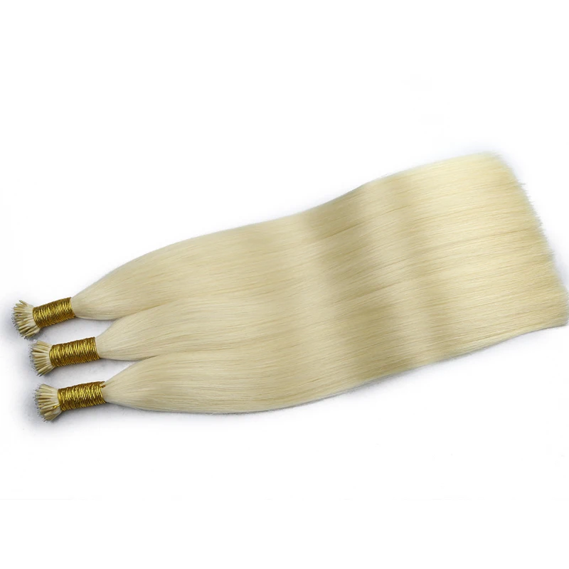 Braiding Hair Virgin Human Hair Cuticle Intact Prebonded Hair Nano Rings Real Human Hair Extensions Blonde Color #60