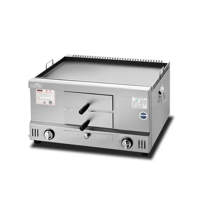 Commercial LPG Gas Grill Griddles Stainless Steel Flat Pan Pancake Maker Grilled Squid Teppanyaki Dorayaki Baking Machine. 2