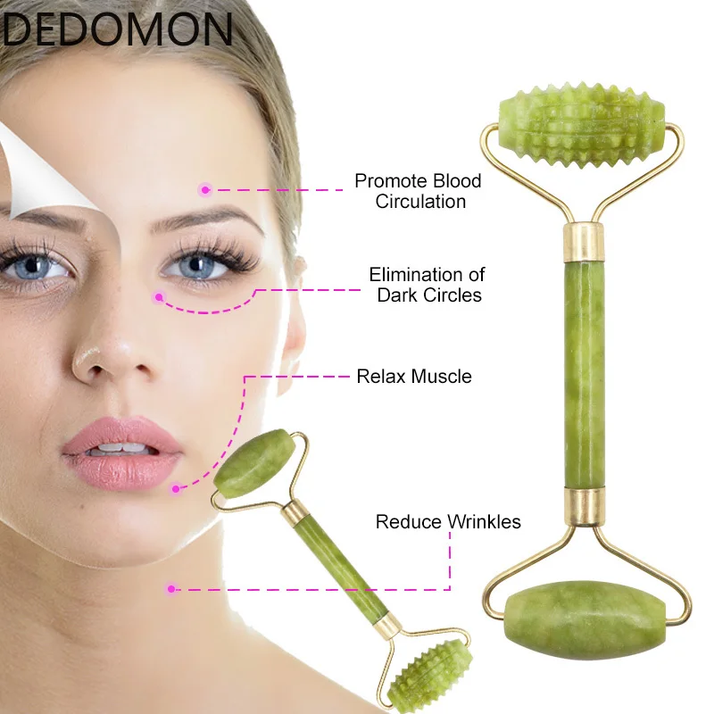 Jade Gesichtsmassage Roller Augen-Schönheits-Werkzeug Gesicht Hals Body Spa Anti 