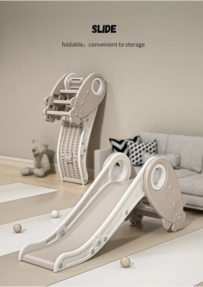 Foldable Baby Rocking Horse with Slide & Swing, Multifunctional Playpen Indoor Playground for Toddlers, Safe Dismountable Toys