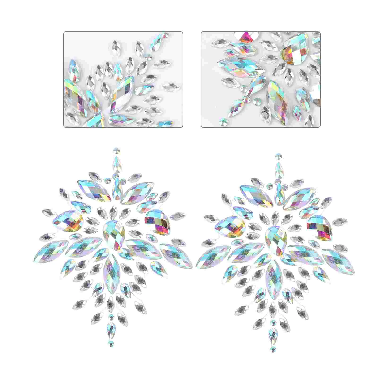 

Women Body Sticker Rhinestone Chest Temporary Tattoo Glitter Gems Stickers