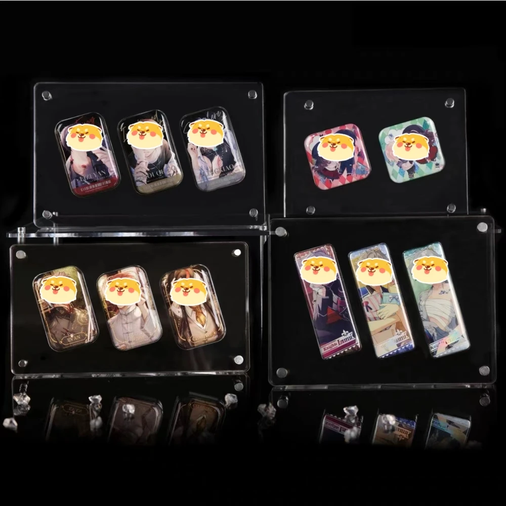 Multi-size Rectangular Badge Tilt Photo Frame Storage Three-dimensional Transparent Acrylic Display Stand Does Not Include Badge