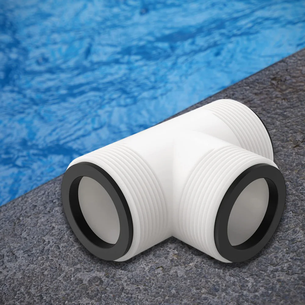 Pool Hose T Splitter with 3 L Rings Pool Hose Extender Controlling Flow Threaded Inlet Pump Adapter for 1.5 Inch Pool Pump Hose