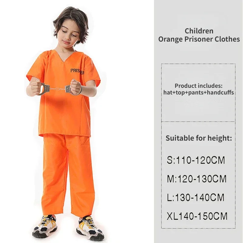 Adult Inmate Costume Orange Prisoner Jumpsuit Jailbird Outfit for Halloween Orange Prisoner Costume Men Jail Jumpsuit Costume