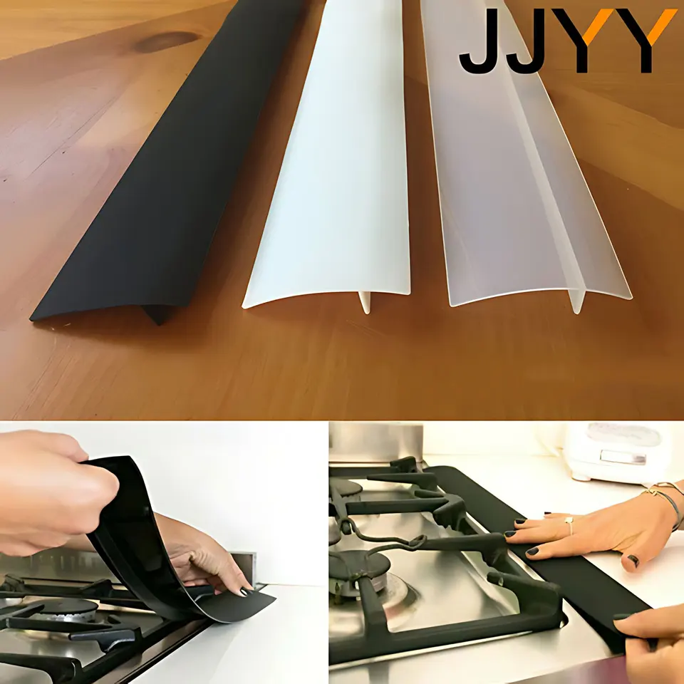 2 Coperture In Silicone Per Fornello 53,3 Cm – Coprigiunti Per Piano Cucina, Lavello E Elettrodomestici, Nero - 3