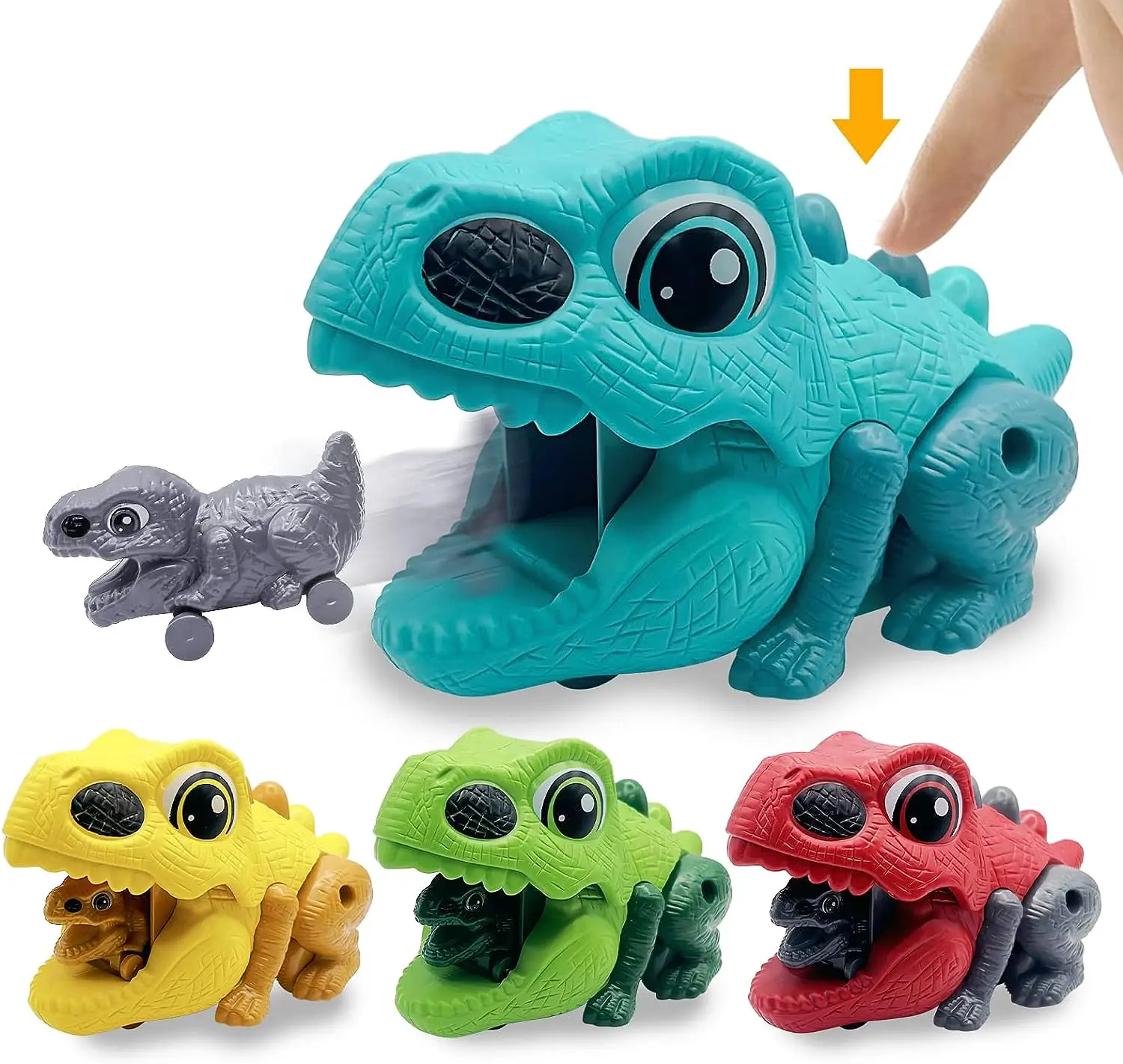 

Dinosaurs Toy Trucks for Boys Friction Powered Baby Toys Pull Back Vehicle Car Birthday Gifts Toys for Baby Toddlers Age 1 2