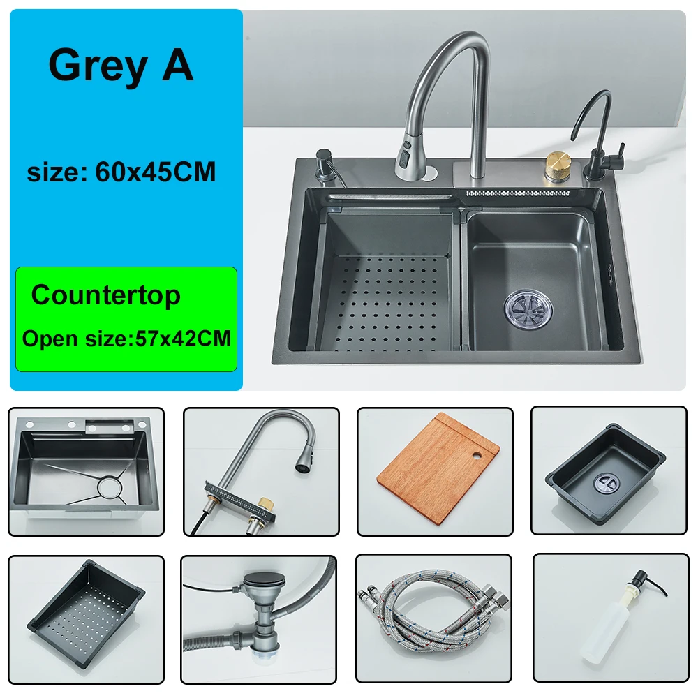 専用★ディフディシング2500セット 滝キッチンシンク 304 ステンレス鋼大型シングルスロット統合