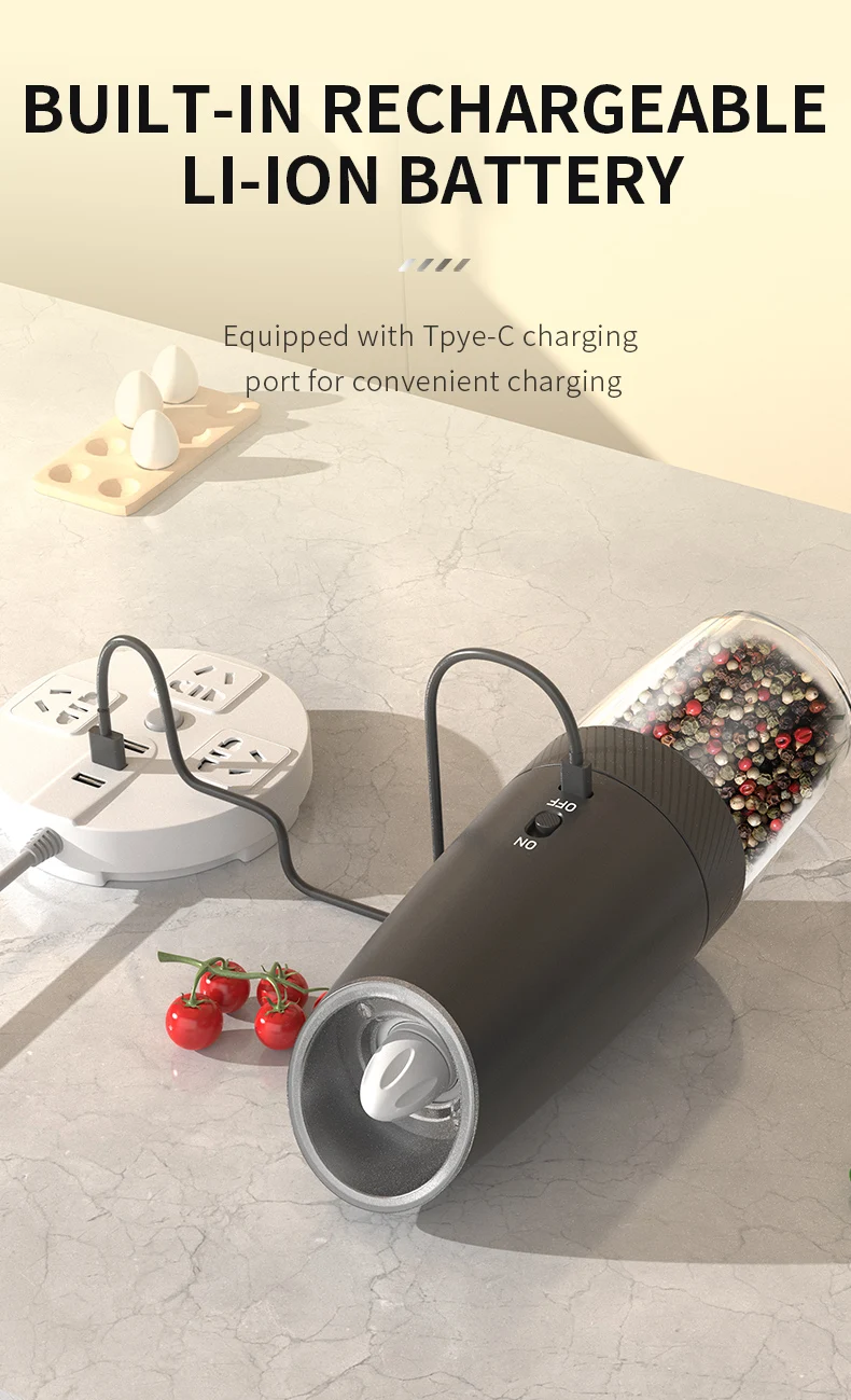 Rechargeable Electric Pepper and Salt Grinder with...