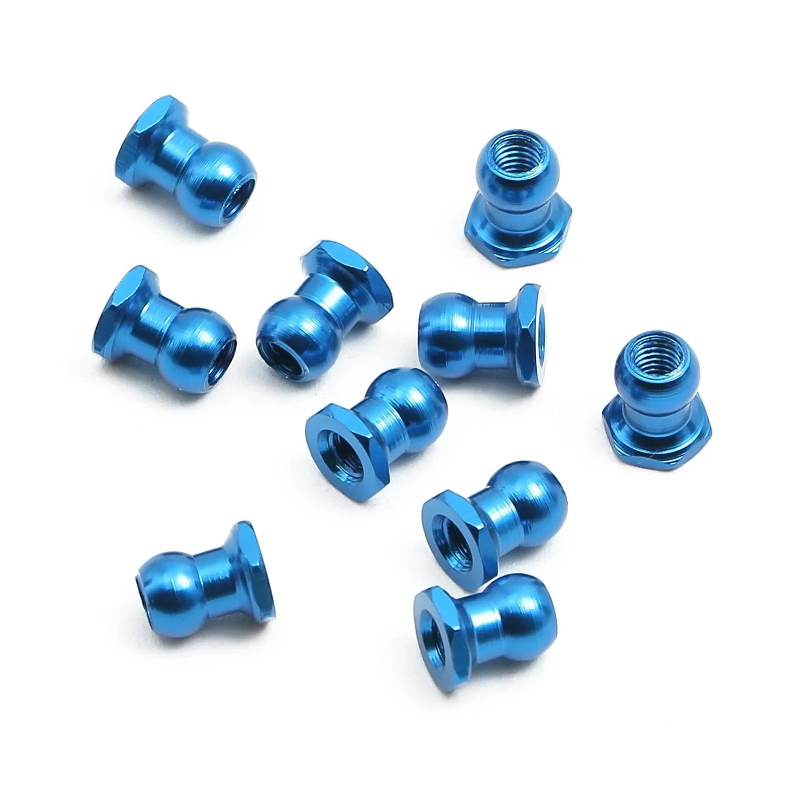 10 Stück 5 mm Kugelmutter aus Aluminiumlegierung 53640 Blau für 1/10 Tamiya RC Automotive Upgrade Teilesatz