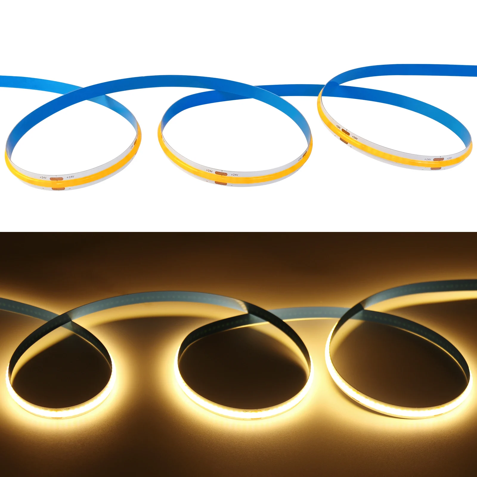 LED Light Bar DC 12V COB LED Strip Lights For Room Decor DIY Craft 4mm 8mm DC24V Linear Light Warm Cool White Dimmable