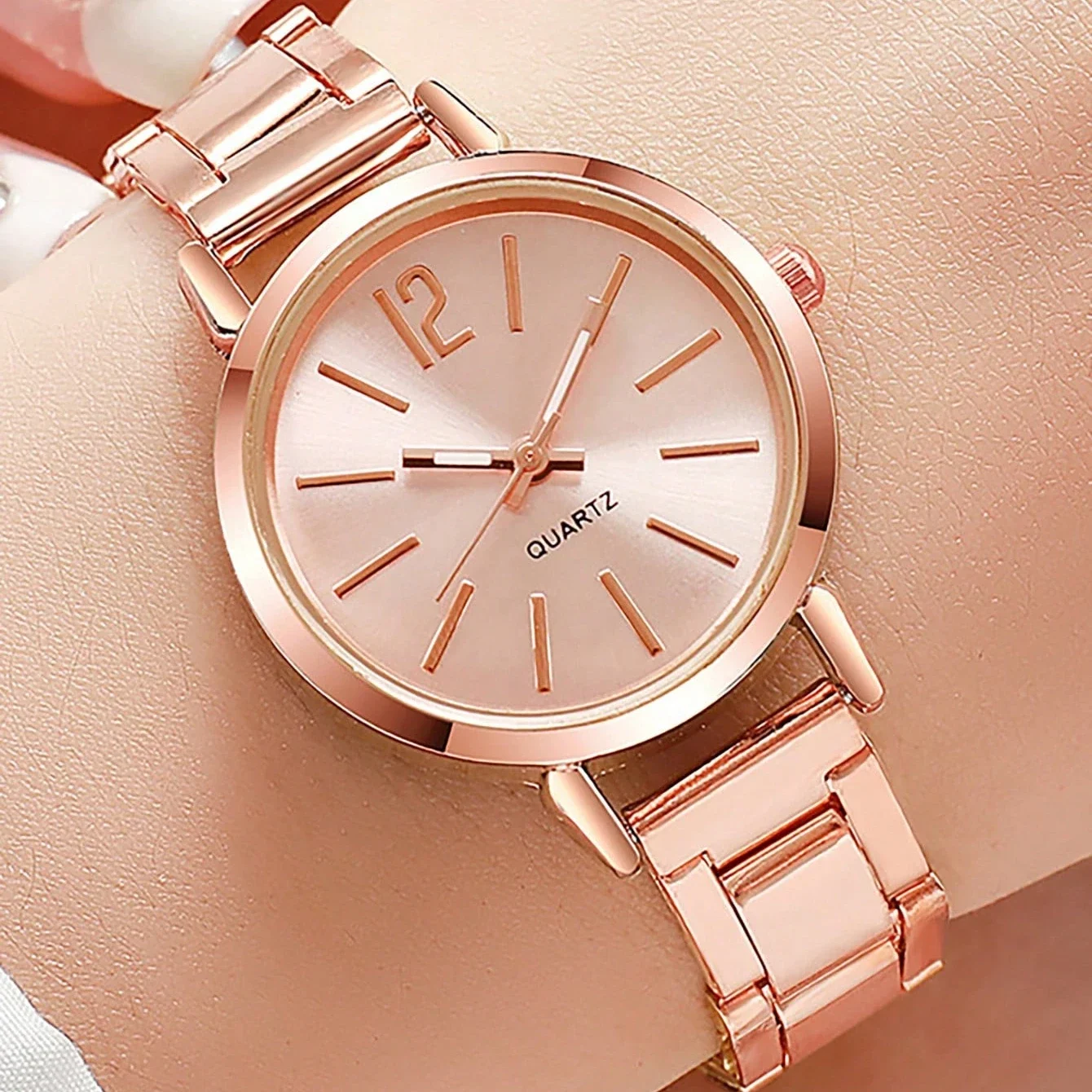 Luxury Watch for Women Simple Round Dial Stainless Fashion Gold Bracelet Quartz Wristwatch Students Ladies Watches Reloj Mujer