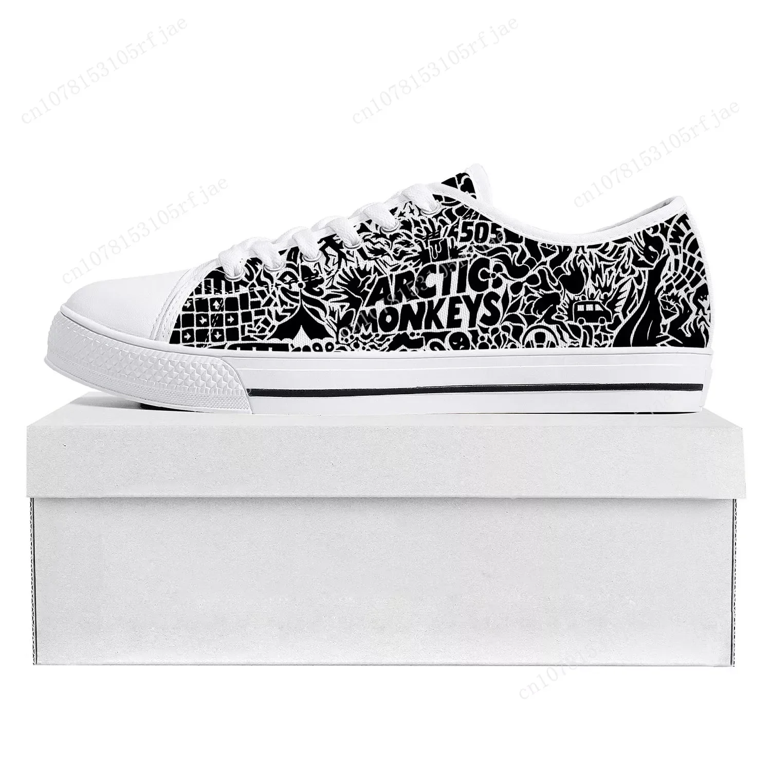 Arctic Monkeys Rock Band Low Top High Quality Sneakers Mens Womens Teenager Canvas Sneaker White Casual Couple Shoe Custom Shoe