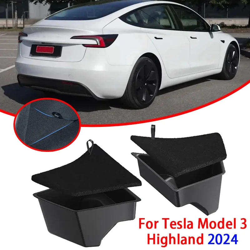 

2pcs/set Car Rear Trunk Storage Box for Tesla Model 3 Highland 2024 (with/without Cover)