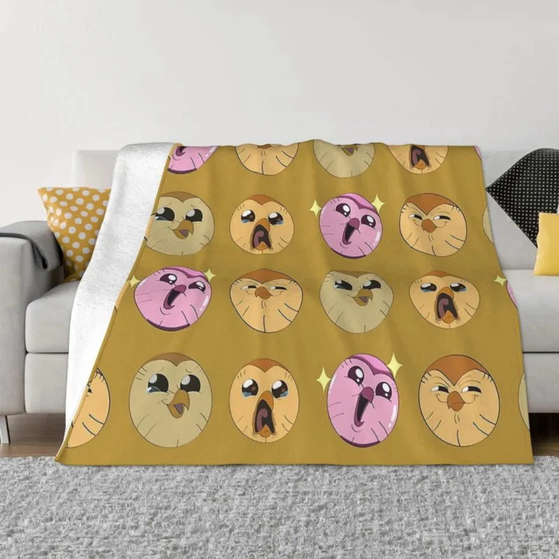 

The Owl House Luz Cartoon Blanket Flannel Spring Autumn Hooty Faces Warm Throws For Winter Bedding