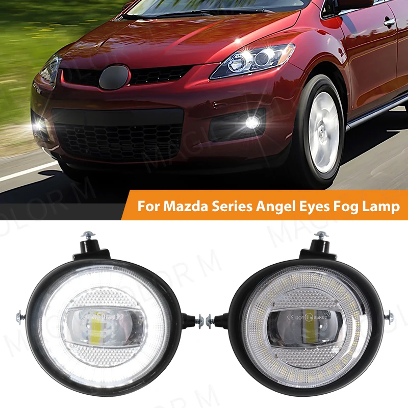 2PCs LED Angel Eyes Fog Lamps For Mazda RX-8 CX-5 CX-7 CX-8 CX-9 MX-5 2 3 6  2004-2017 Daytime Running Lights White Headlight 12V - AliExpress