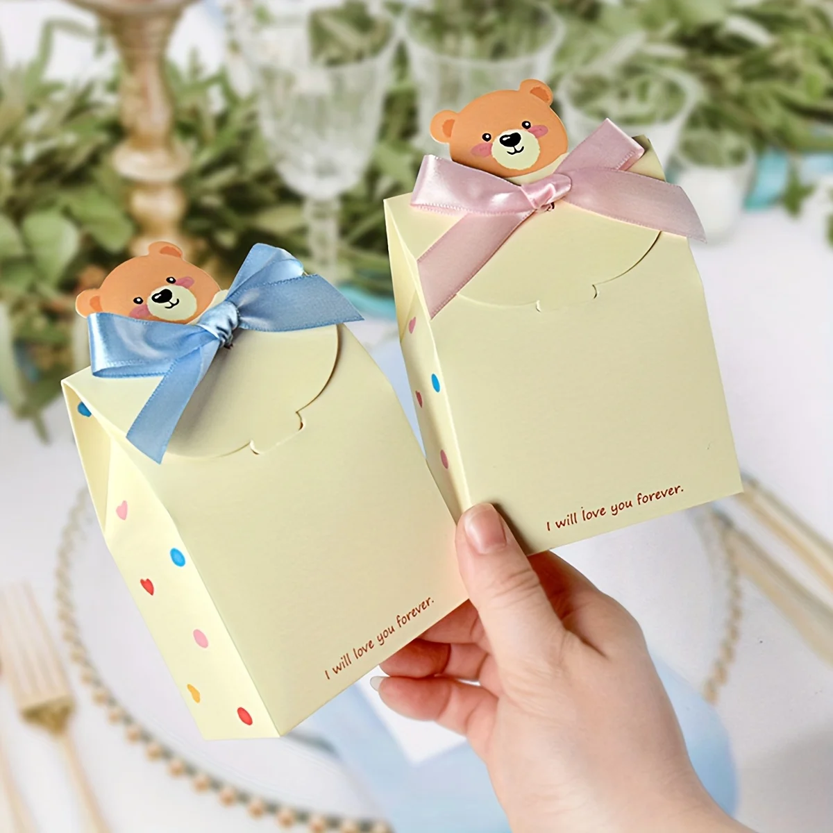 10PCS Cartoon Bear Foldable Square Gift Boxes, Durable and Stylish Paper Packaging for ... - SKU FSGB1109 - UGI Packaging