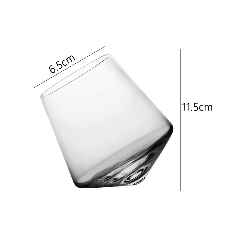 530ml Transparent Foreign Wine Mug Creative Rotating Whiskey Glass Irregular Glass Cup Tumbler Down Bar KTV Club Wine Glasses