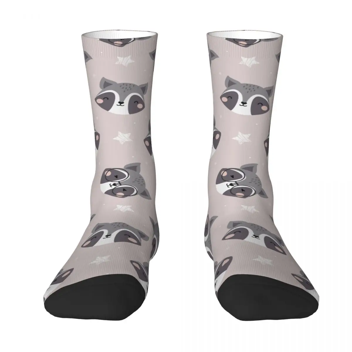 

Raccoon Smile Face Animal Sock Socks Men Women Polyester Stockings Customizable Design