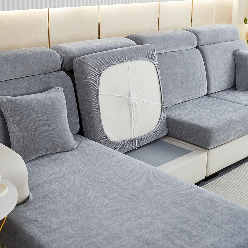 1pc Elastic Chenille Sofa Slipcover Four Seasons Antislip Sofa Cover Dustproof Stainproof Couch Cover for Living Room Home Decor 4