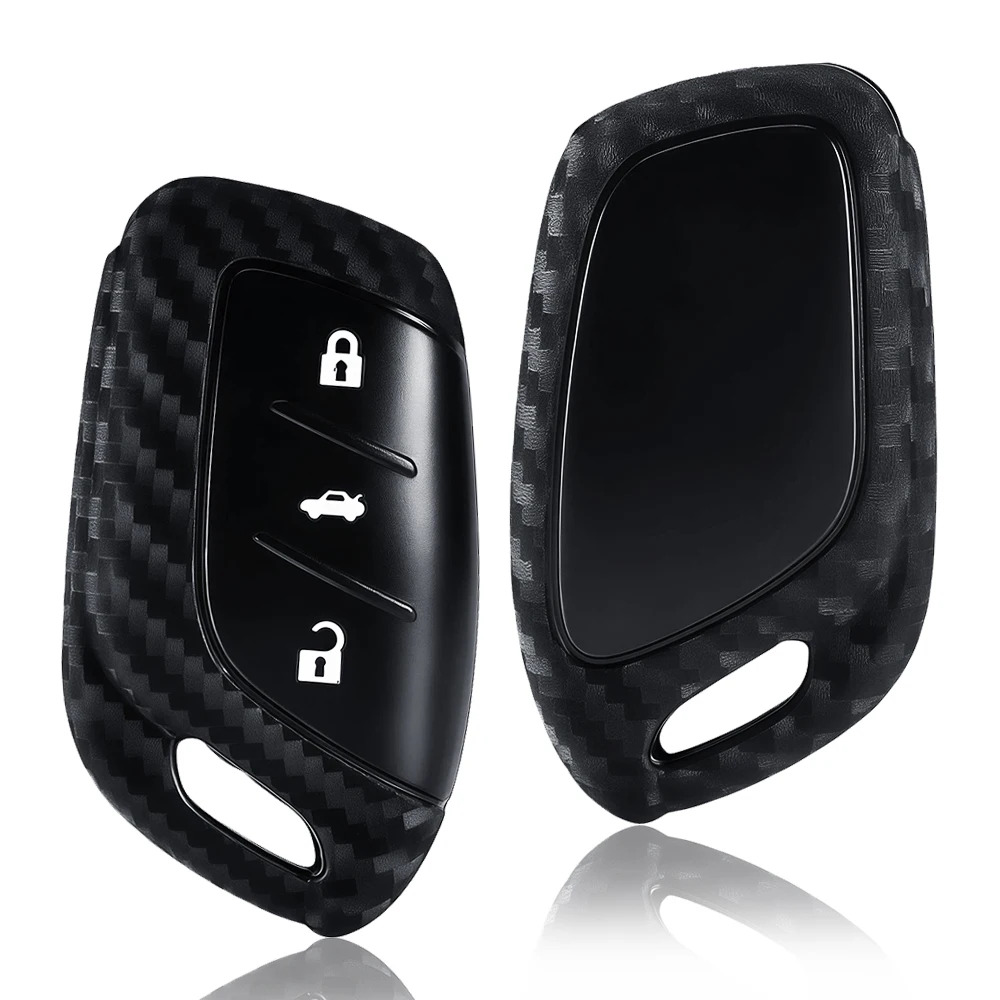 Carbon Fiber Style Silicone Key Cover Case