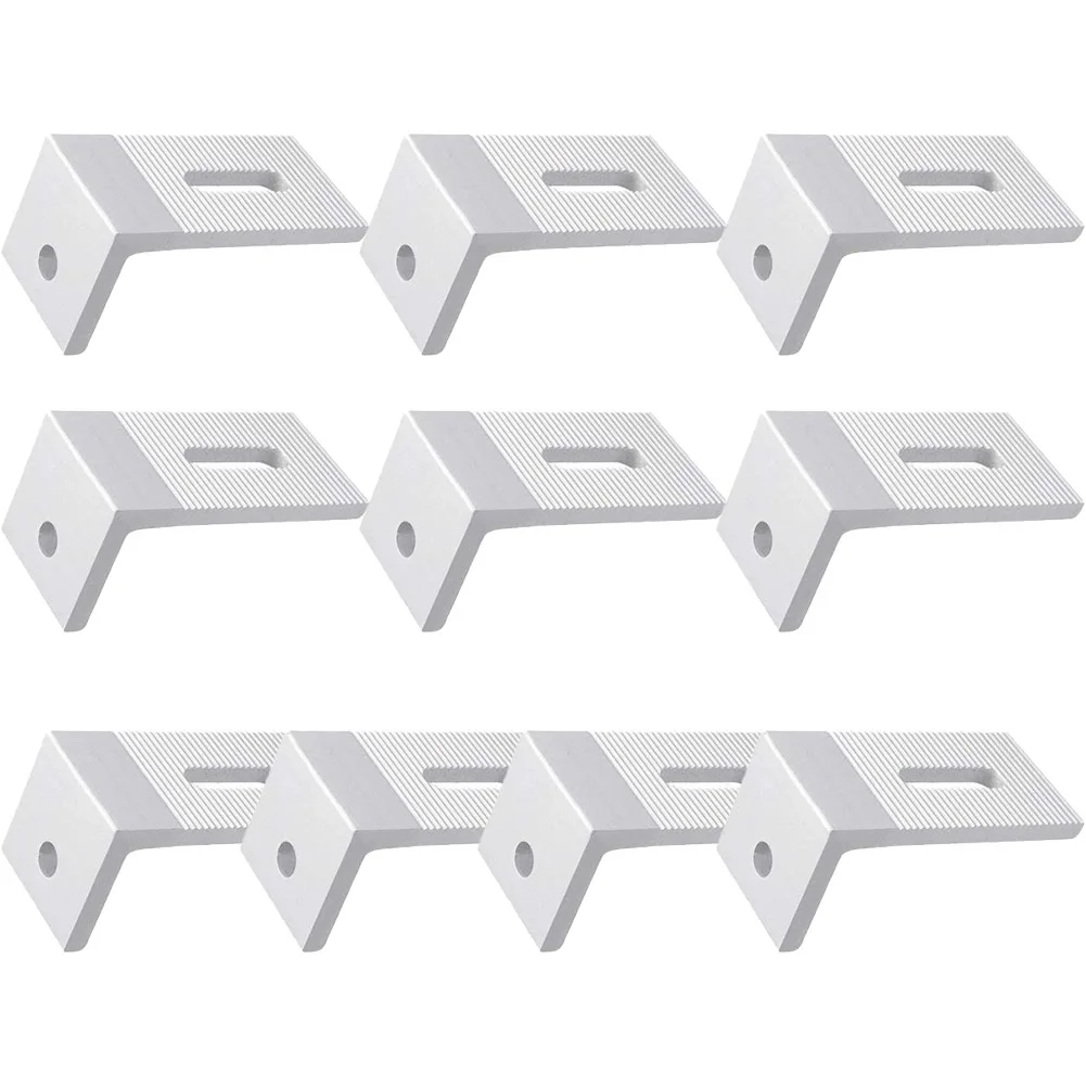 Suporte de Montagem de Painel Solar Kit de Montagem de Telhado Plano Fotovoltaica 90 Graus l Acessórios de Instalação do Sistema Solar 10 Pcs