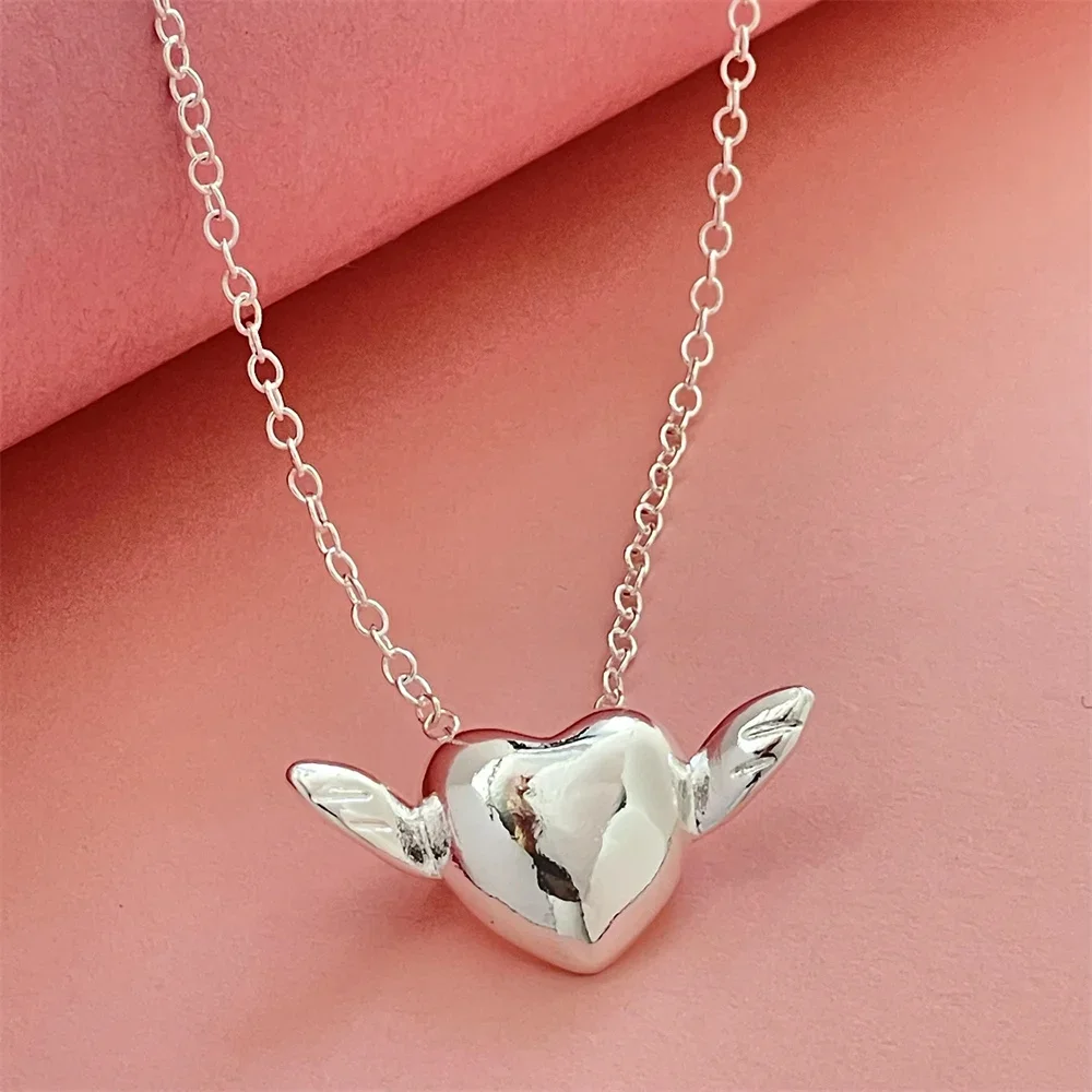 925 Sterling Silver Necklace Zircon Pendant Charm Crown Leaf Heart Starfish Cross for Women Party Jewelry Gifts