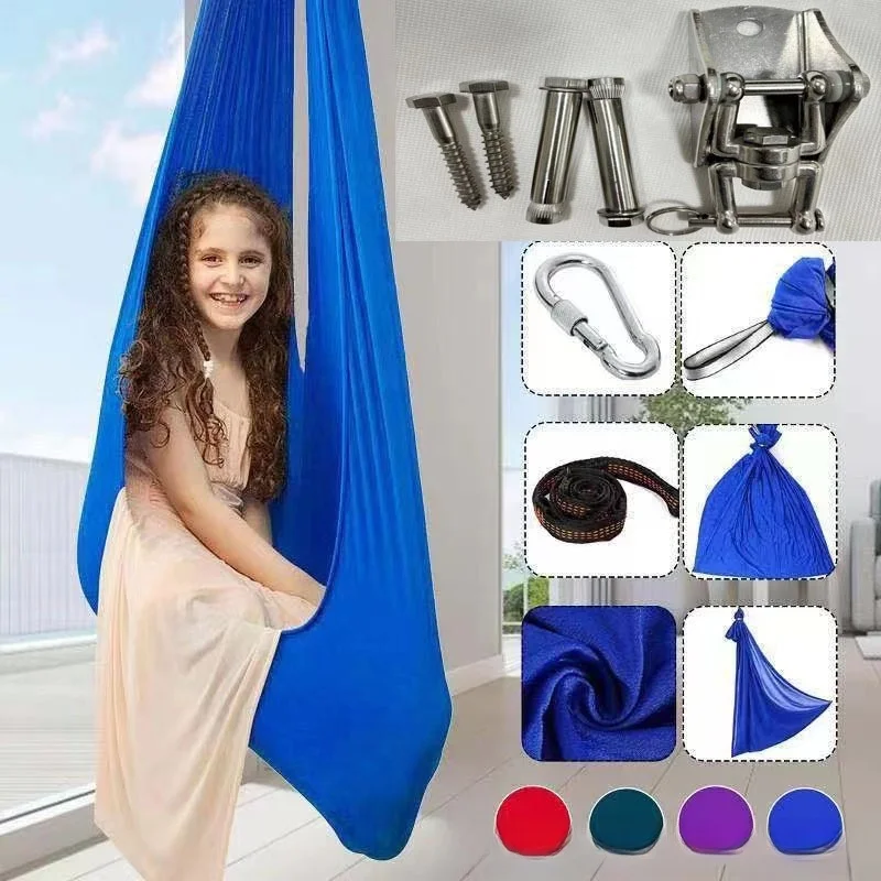 Cama columpio elástica para niños, columpio de Yoga para interiores y exteriores, silla de suspensión sensorial, muebles de o...