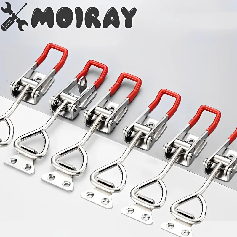 Heavy-Duty Iron Adjustable Buckle Cabinet Pull Rod Handle Clip Buckle Lock Clamp Door Bolt Type Quick Clamp Accessories buckle clamp furniture hardware