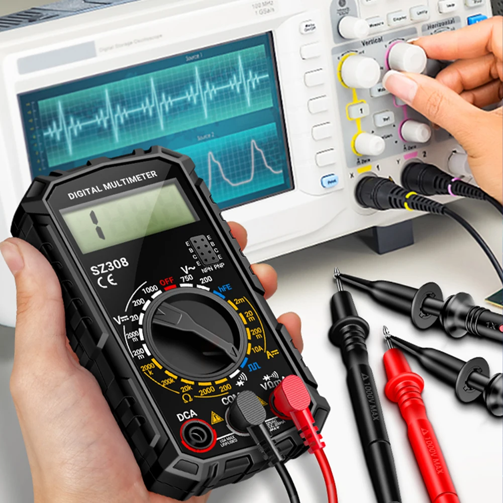 Digital Multimeter SZ308 1999 Counting Digital Multimeter Ac and Dc High-Precision Multi-function Tester Voltage Current Resistance Test Tool