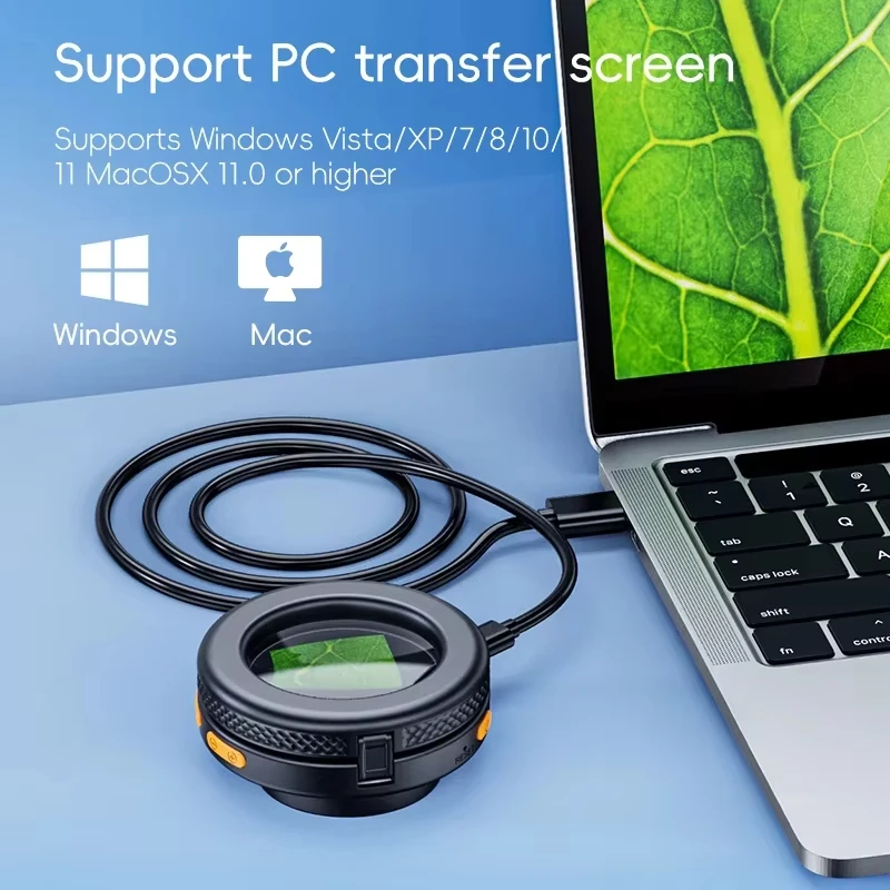 500X Digital Handheld Microscope 2Inch IPS Screen Foldable Magnifier with 8 LED Light for Electronics Coins Jewelry Watch Repair