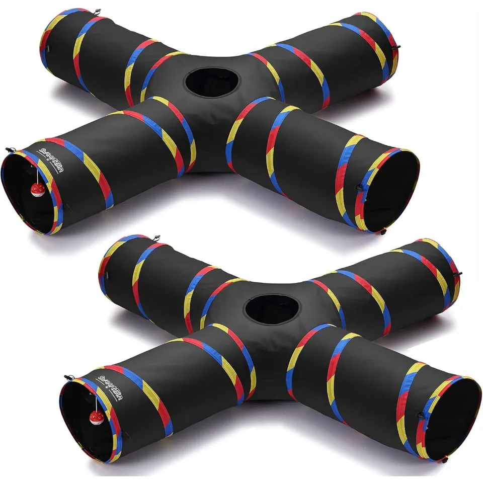 Collapsible Cat Tunnel Play Set for Indoor Outdoor Fun